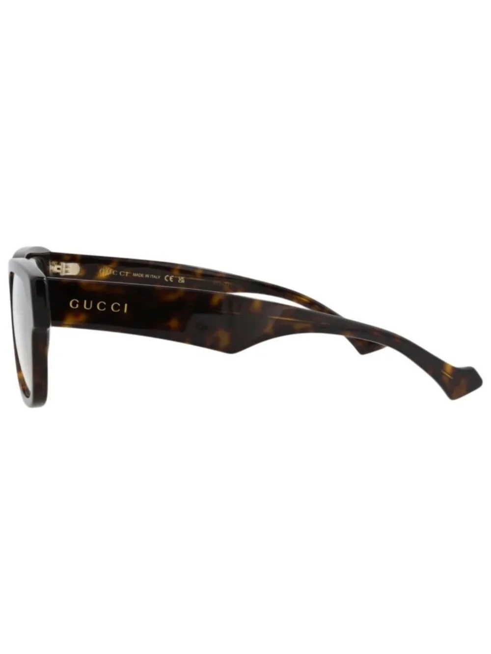 New Gucci Women's Eyeglasses Square Rectangle Recycled Acetate Frame Mens Havana